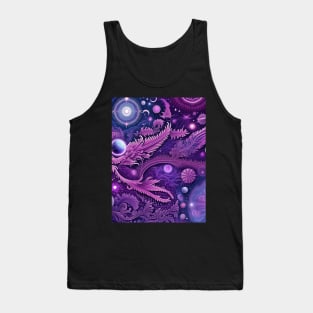 Other Worldly Designs- nebulas, stars, galaxies, planets with feathers Tank Top